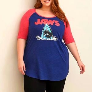 ❤️NWT TORRID JAWS MOVIE SHARK PRINT SLEEPSHIRT / SWIM COVER - PLUS SIZE